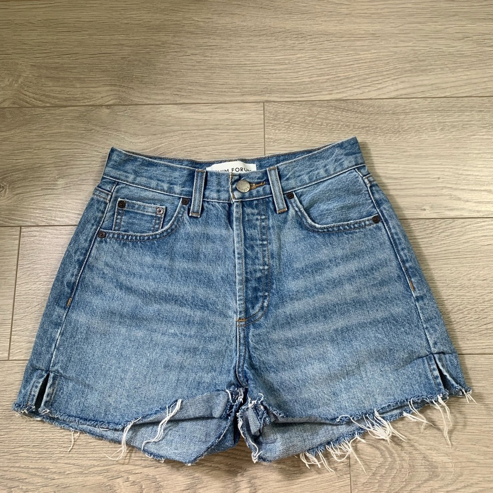 Aritzia Denim Forum The Farrah Short High Waisted Jean Denim Shorts - Picture 4 of 14